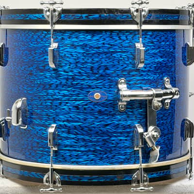 Leedy 20/13/16/18" Vintage 60's Drum Set - Blue Agate Partial Rewrap image 15