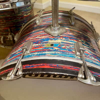 Ludwig Big Beat Drum Set 12/13/16/22 1970/71 - Psychedelic Red image 3