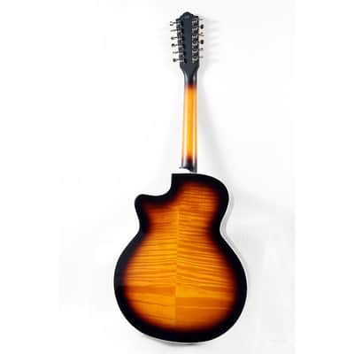 Guild F-2512CE Deluxe 12-String Cutaway Jumbo Acoustic-Electric Guitar Regular Antique Burst image 2