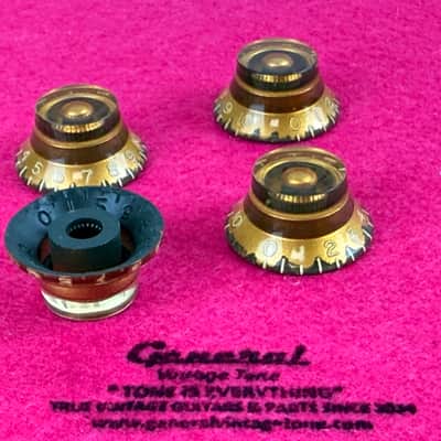General Vintage Tone Aged  Gold   "CAB" Butyrate Gold flakes  Tophats knobs  for Les Paul ®️ 1956 - 1960 image 6