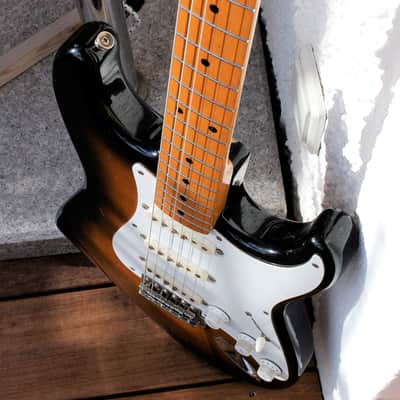 Squier Stratocaster 57' RI 1982 JV Japan Export 3,17kg! USA Fullerton Black Bobbins PUs 100% orig ! image 14