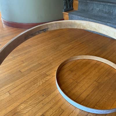 DW Collectors 22" WMP White Marine Pearl Bass Drum Hoop Pair Hoops image 9