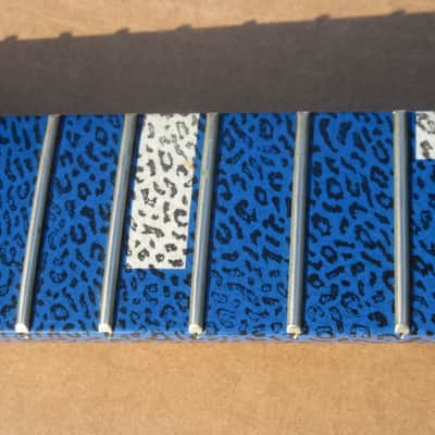 Vintage 80s Roscoe Blue Leopard Guitar Neck Rare image 11