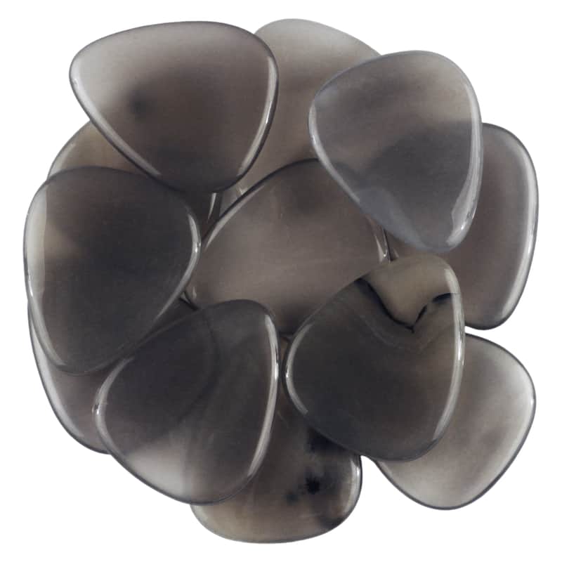 Grey Agate Stone Guitar Or Bass Pick - Specialty Handmade Gemstone Exotic Plectrum - 12 Pack New image 1