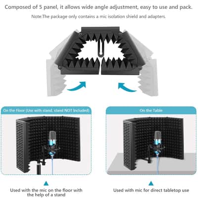 Foldable Microphone Acoustic Isolation Shield image 3