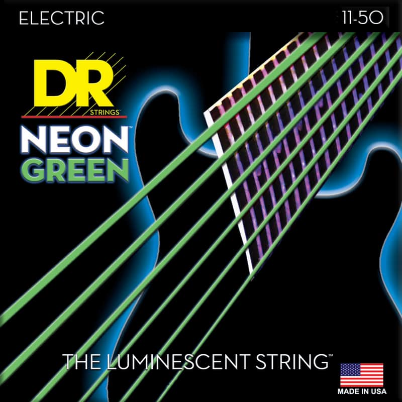 DR Strings Neon Electric Guitar Strings - .011-.050 Heavy Green image 1