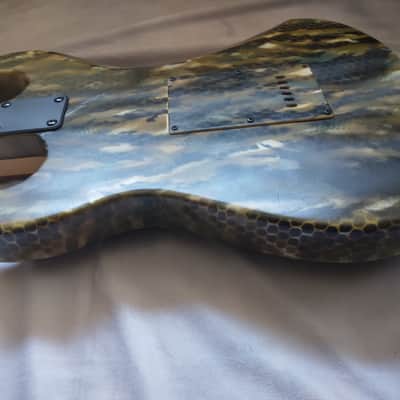 Stratocaster Style Electric Guitar, Custom Camouflage Paintjob 2010s Camouflage image 14