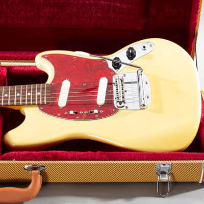 1991 Fender Japan MG69 ’69 Mustang Vintage White MIJ FujiGen Tweed HSC image 1
