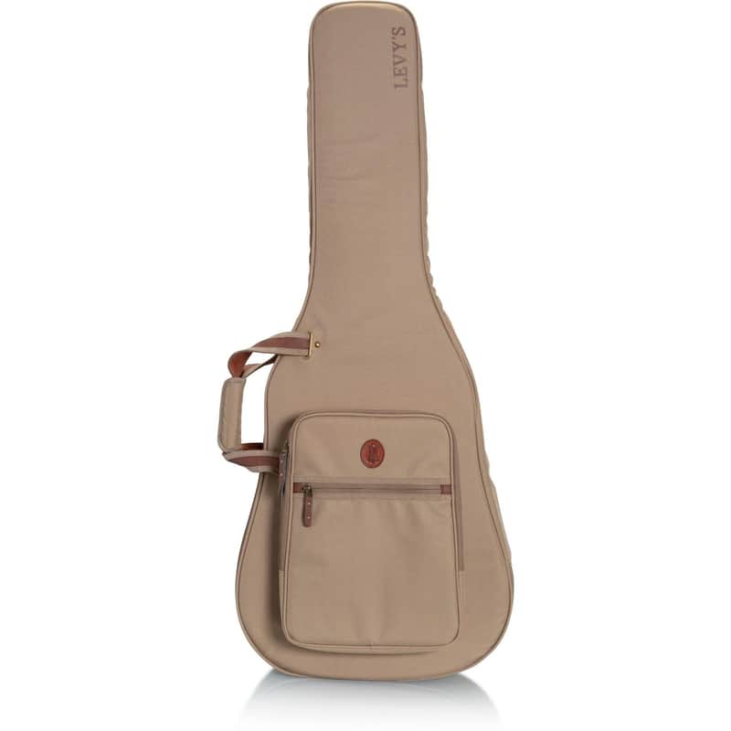 Levy's 200 Series Deluxe Dreadnought Acoustic Guitar Gig Bag, Tan image 1