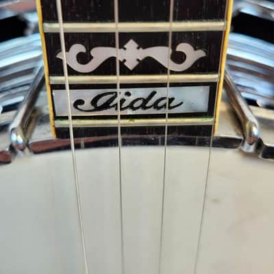 Vintage Iida 240P Plectrum Banjo, Masterclone, Archtop Tone Ring, Japan, 1970s, Mahogany Resonator, Pickup Mod, w/HSC image 15