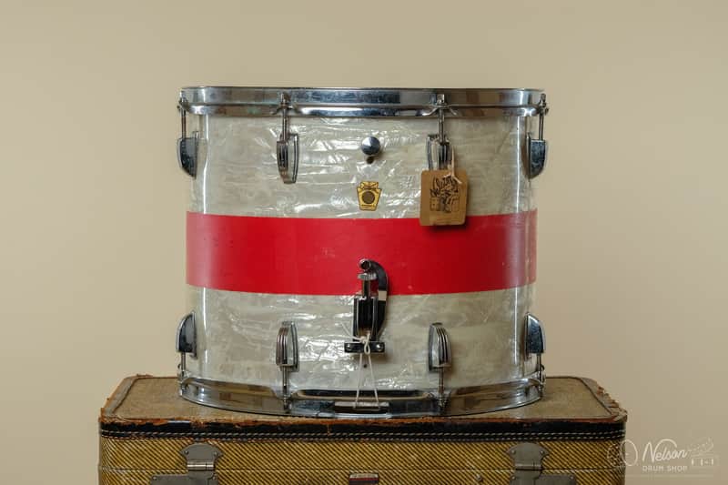 1960s Ludwig Pre-Serial Snare Drum In White Marine Pearl - 12x15 image 1