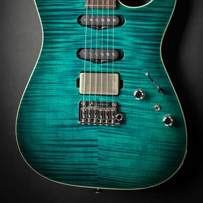 Tom Anderson Drop Top Transparent Teal Burst (06-26-24A) image 1