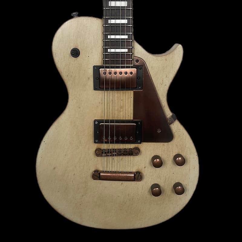 AXL Badwater 1216 Les Paul in Distressed Natural image 1
