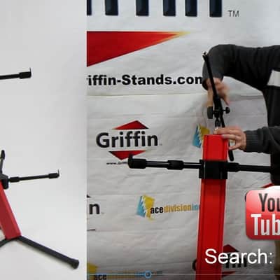 GRIFFIN Two Tier Column Keyboard Stand – Mic Boom 2 Arm Double Mount Studio Gear image 8