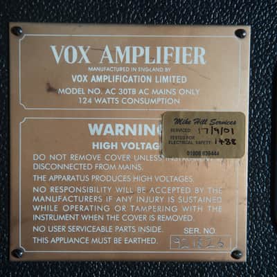Vox AC30 Top Boost Head Rose Morris 1990s owned by Noel Gallagher image 8