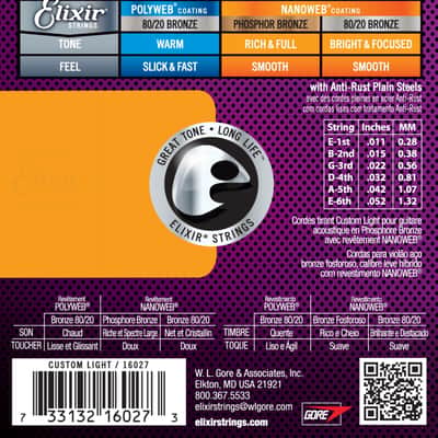 Elixir Phosphor Bronze Nanoweb 11-52 imagen 2