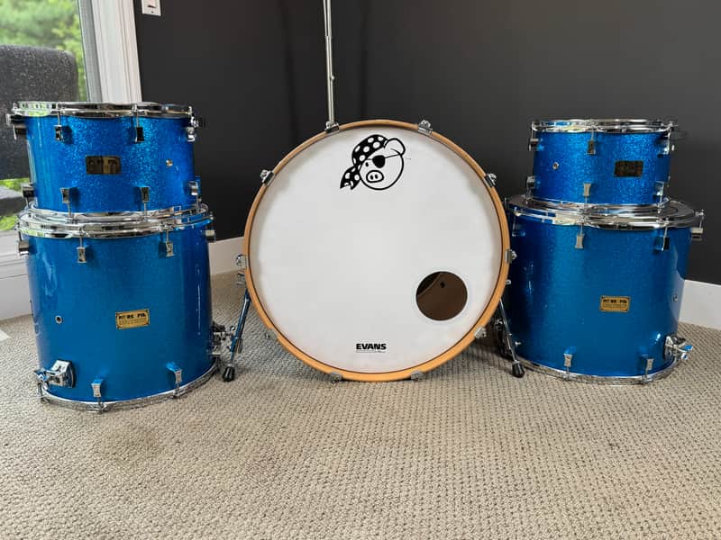 Pork Pie Custom 5-Piece Shell Pack (US Made) — Blue Sparkle Mid 2000’s - Blue Sparkle image 1