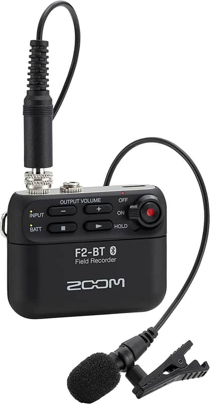 Zoom F2-BT Lavalier Recorder with Bluetooth, 32-Bit Float Recording, Audio for Video, Wireless Timecode Synchronization, Records to SD, and Battery Powered with Included Lavalier Microphone image 1