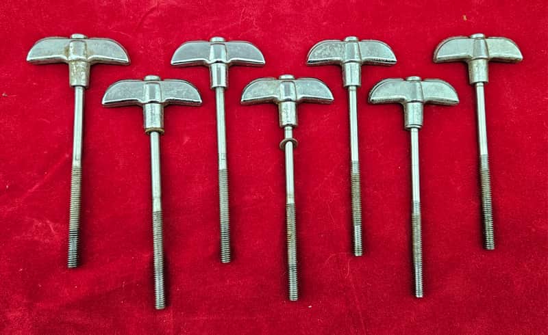 Rogers Big R Series 4.75" Bass Drum Tuning Rods Set Of 7 1970s - Chrome image 1