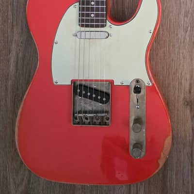 Big River “Moses” T-Style • Aged Fiesta Red Nitro • Roasted Maple/Rosewood Neck • A5 Vintage Style P/U’s image 4