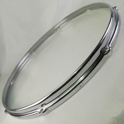 Slingerland 18"BRASS Floor Tom Drum Batter Rim/Hoop 8-Lug Stick-Saver Chrome COB image 1