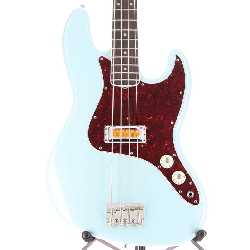 Fender Certified Pre-Owned Gold Foil Jazz Bass, Ebony Fingerboard, Sonic Blue (O12) (09859) image 1