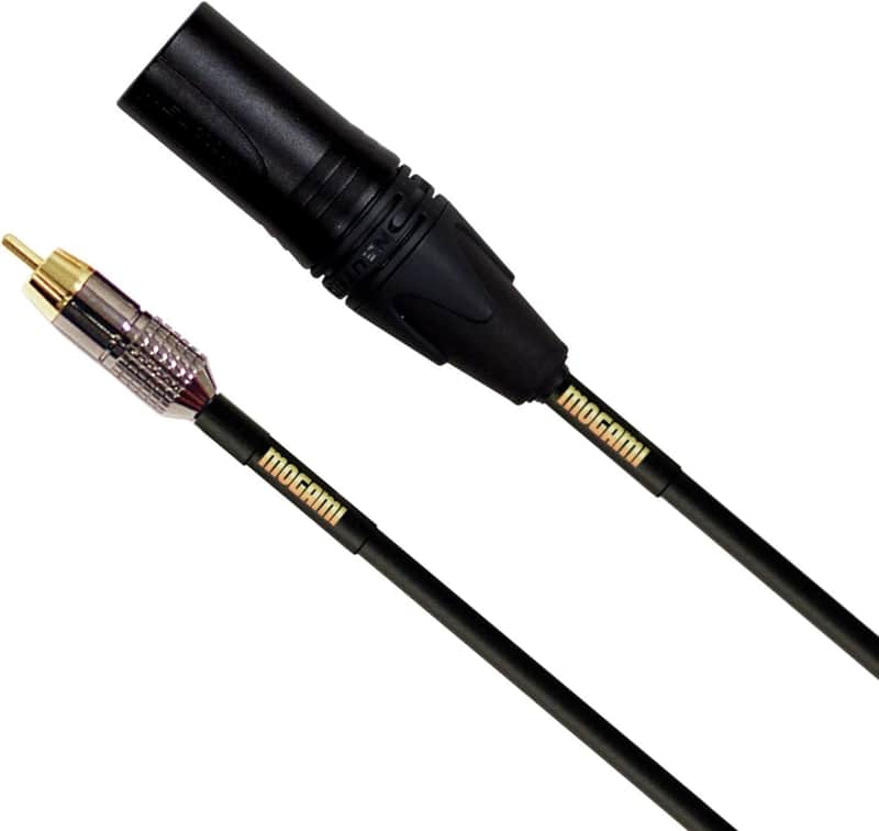 Mint Mogami Gold XLRM-RCA-12 Unbalanced Audio Adapter Cable, RCA Male Plug to XLR-Male, Gold Contacts, Straight Connectors, 12 Foot image 1