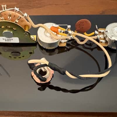 Fender Telecaster 3-way wiring harness (1950-60's) upgrade for single coil neck and bridge pickups and volume treble bleed mod with a vintage 0.05uF 50v ceramic capacitor image 1