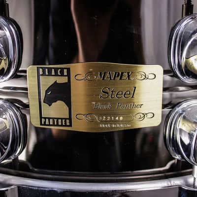 Mapex 6" x 14" Steel Black Panther Snare Drum image 6