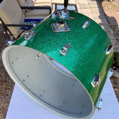 Ludwig Superclassic 14x22" Bass Drum 1970s - Green Sparkle image 10