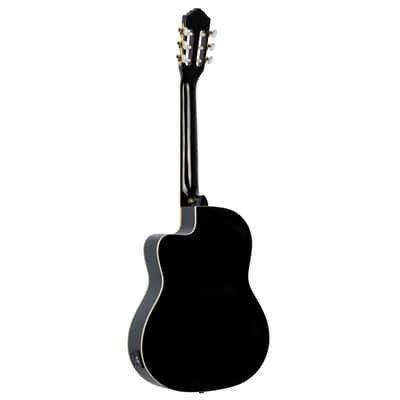 Ortega RCE145BK Family Series Pro Solid Spruce Top Mahogany Neck Cutaway Nylon 6-String Classical Acoustic-Electric Guitar w/Gig Bag image 5