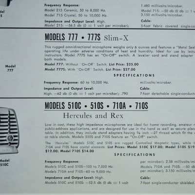 Vintage 1950's General Electric 97U20 / Shure 510C controlled reluctance microphone High Z PROP # 3 image 2