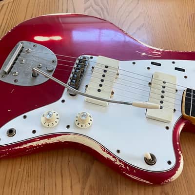 Fender MIJ JM66B Jazzmaster 1990's Candy Apple Red Nitro Relic Duncan Antiquities Spitfire Wide Bevel Pickguard image 6