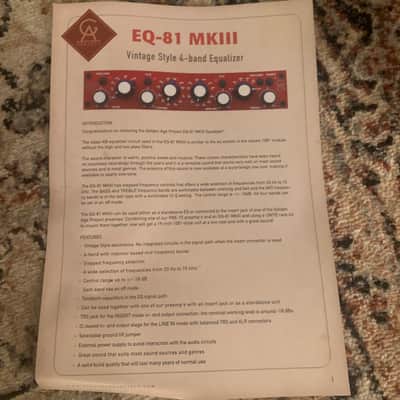 Golden Age Project EQ81 MKIII 4-Band Equalizer 2021 - Present - Red image 6