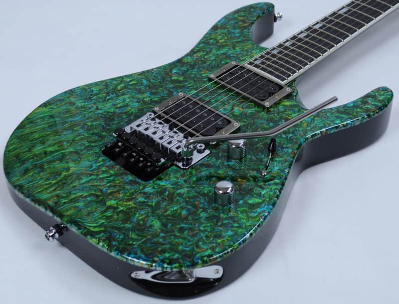ESP M-II 2016 Exhibition Japan Custom Shop Guitar in Liquid JEM Green Finish image 1