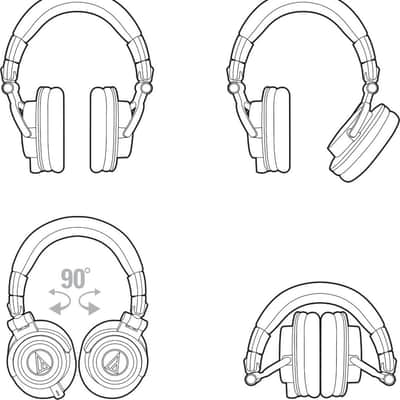 Audio-Technica ATH-M50xWH White Closed Back Monitor Headphones w/ Extension Cable image 5