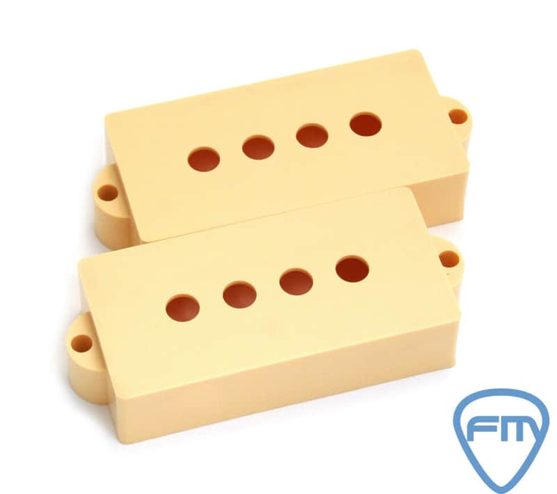 Precision Bass Pickup Covers - Cream Gloss - ALLPARTS (2 pieces) Cream image 1