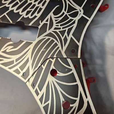 Custom Fender Jazz Bass Stainless Steel Pickguard Angel of Darkness FJB41P04 image 3