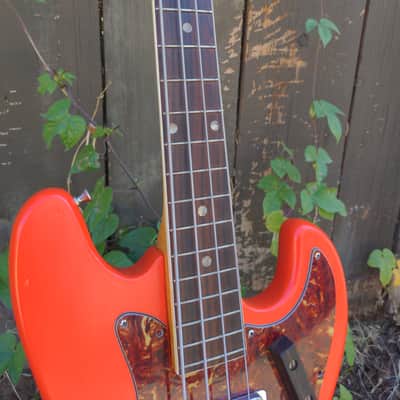 UPDATE HSC Kingston (Teisco ?) Jazz Bass Copy Red Orange image 4