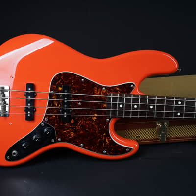 1983 Squier by Fender Jazz Bass - JV Series - Fiesta Red - HSC - Ex Eric Heydock Hollies image 12