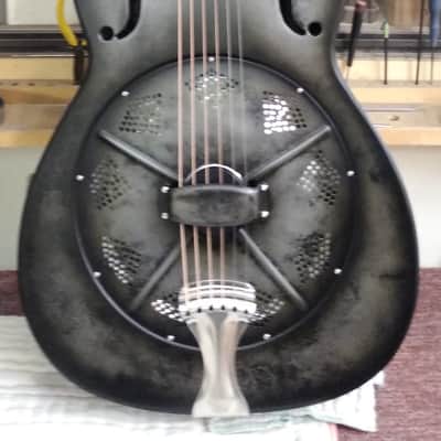 National Reso-Phonic NRP B-Series Black Rust Steel Bodied 14 Fret 2024 Black Rust image 3