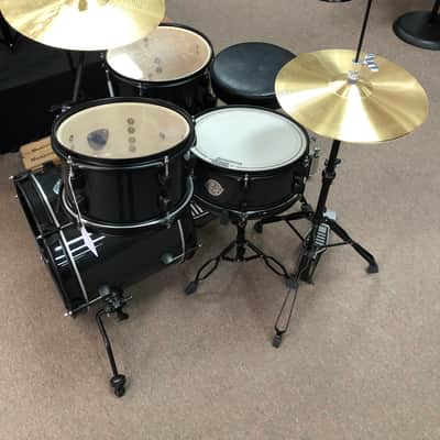 Ludwig LC178X016 Pocket Kit Drum Set with Cymbals and Throne - Black Sparkle image 3