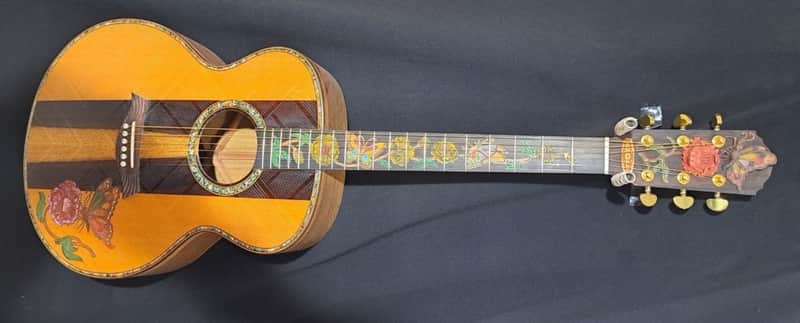 Blueberry NEW IN STOCK Handmade Acoustic Guitar Grand Concert Butterfly image 1