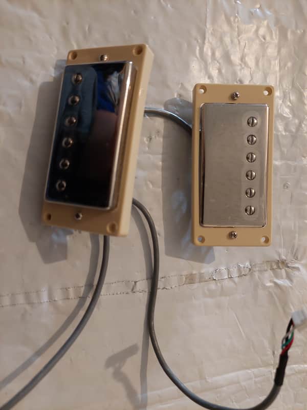 Epiphone Alnico Classic Pro Bridge + Neck Humbucker Pickup Set Nickel w/ Mounting rings Quick Connect. image 1