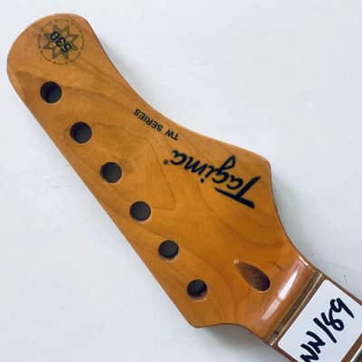 Tagima Orange Gloss Finish Strat Style Guitar Neck, 22 Frets Fingerboard image 2