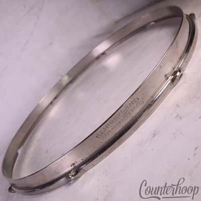 *Slingerland 15"Double-Flange Snare Drum Rim/Hoop Engraved Radio King Brass 40s image 1