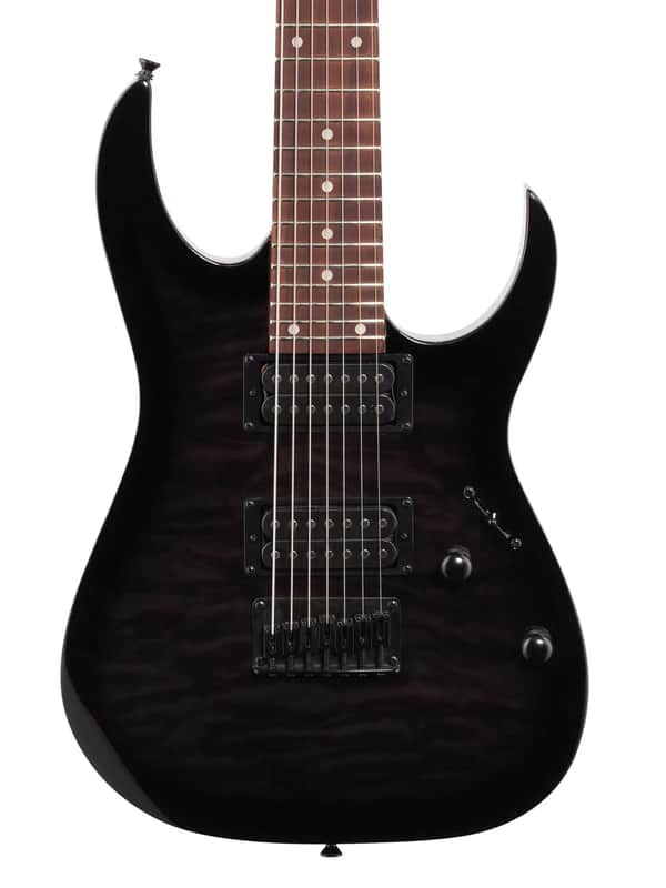 Ibanez GRG7221QA Gio 7-String Electric Guitar - Transparent Black Sunburst image 1