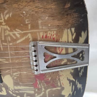 Harmony H1057 Singing Cowboy 1951 - 1963 - Sunburst with Cowboy Graphic image 3