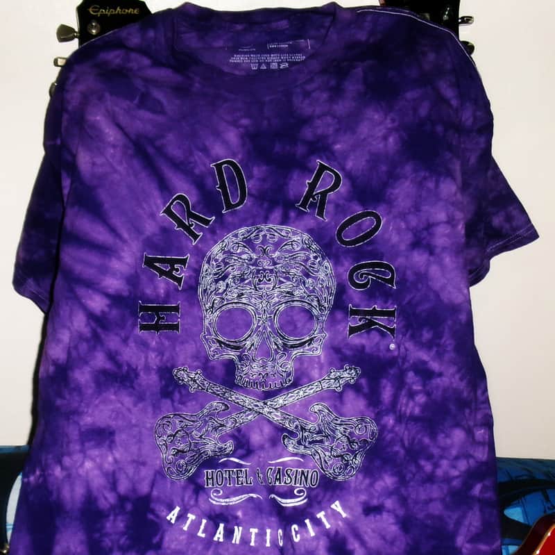 hard rock cafe atlantic city nj official skull logo 2xl tee - metal guitar kiss megadeth metallica alice cooper pop image 1