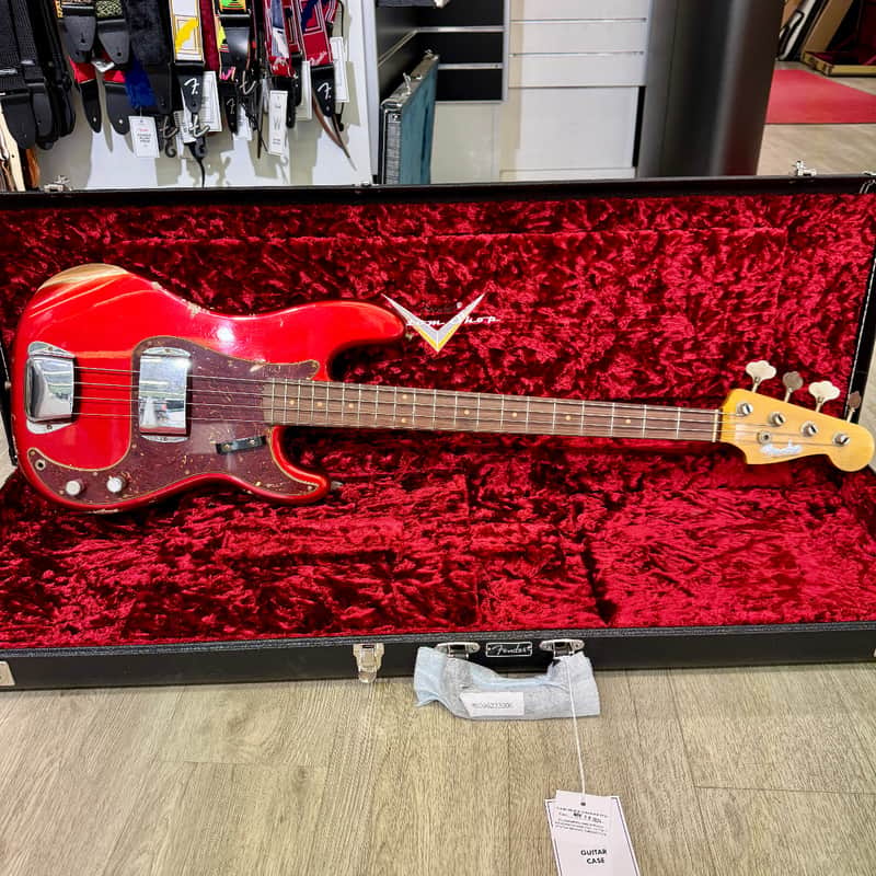 Fender Custom Shop Limited `62 Precision Bass Relic Aged Candy Apple Red image 1